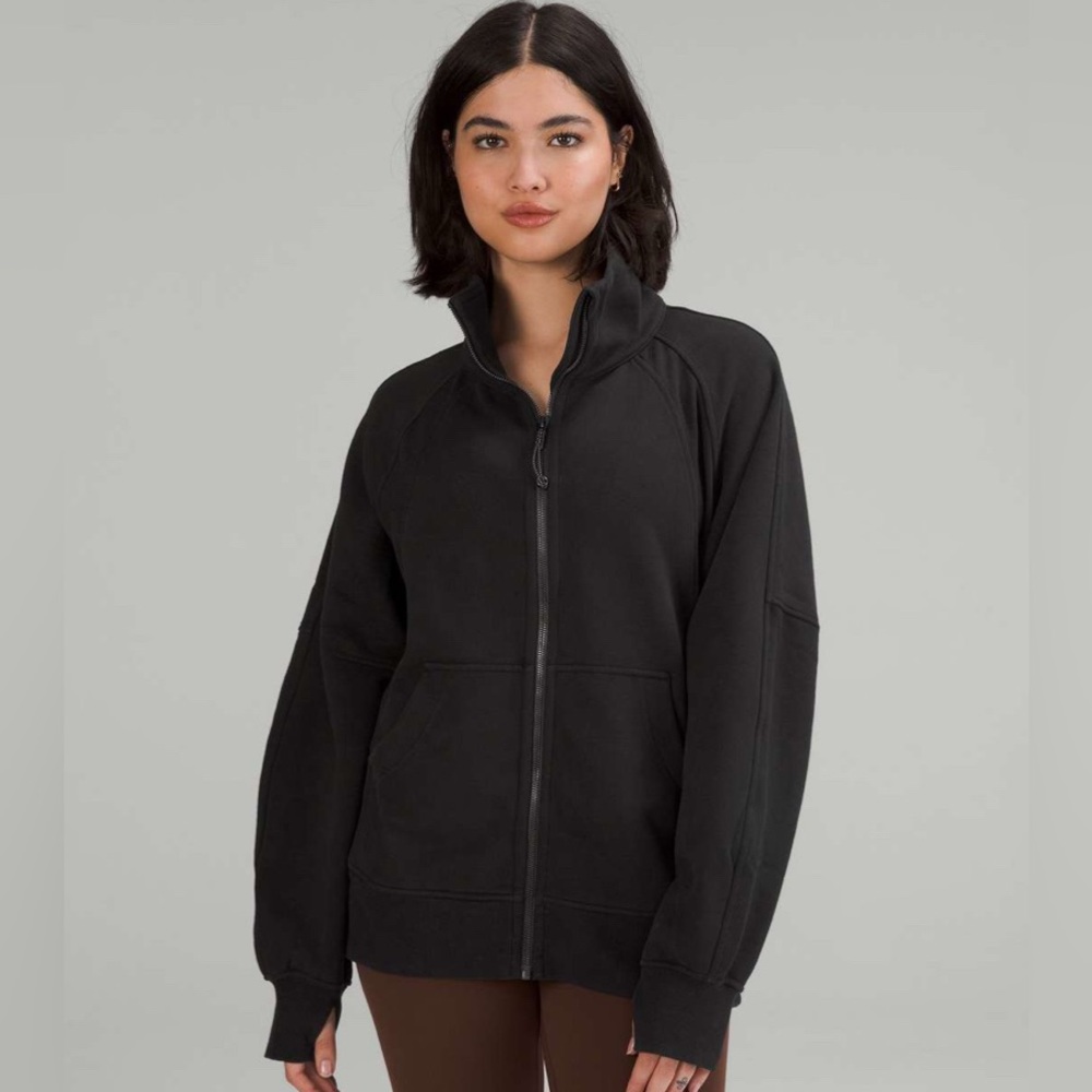Lululemon Scuba Oversized Funnel Neck Full-Zip, M/L, black